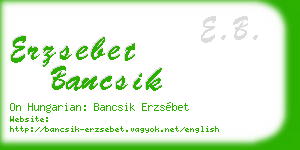 erzsebet bancsik business card